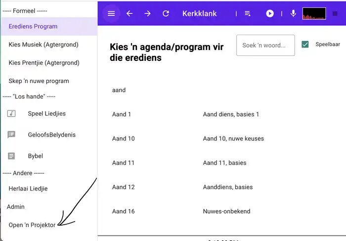 Open &rsquo;n projektor